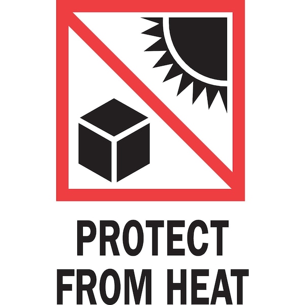 Label, DL4410 , PROTECT FROM HEAT , 4" X 6"
